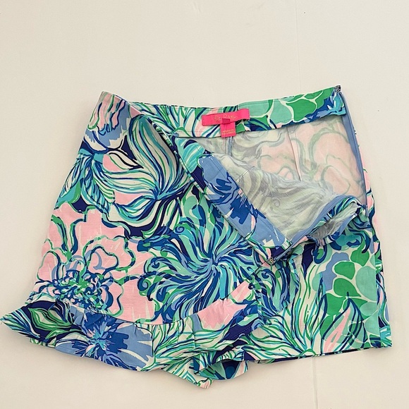 Lilly Pulitzer Vibrant Faye Skort Short Party Thyme,‎ Blue/Green, Size 00, NWT - Picture 8 of 12